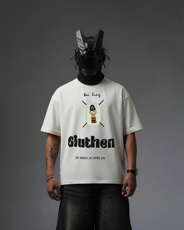 UNISEX Giuthen Embroidery Over-Sized T Shirt STREET ESSENTIALS