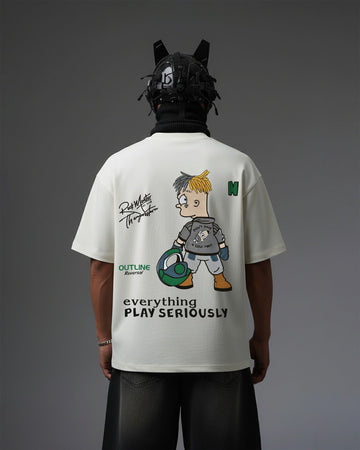 UNISEX Howley Embroidery Over-Sized T Shirt STREET ESSENTIALS