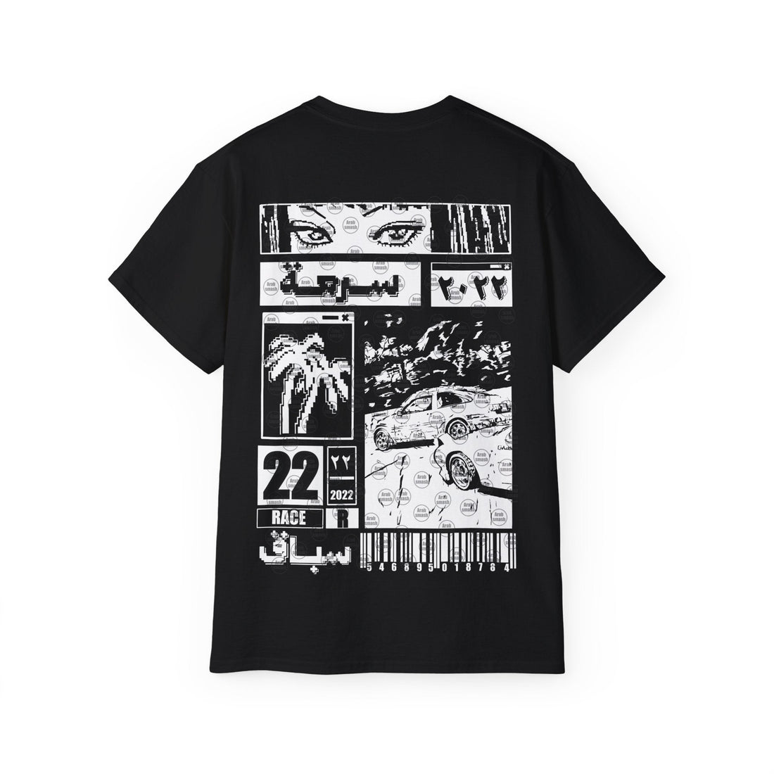 UNISEX Race Black T-shirt سرعه