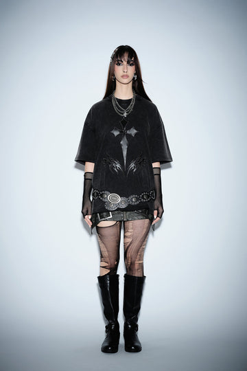 UNISEX Crucivibe Leather Patch Oversized T-shirt