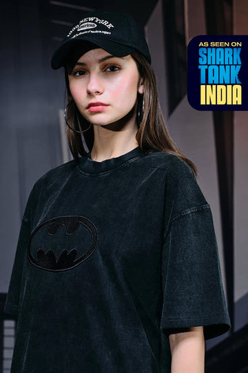 UNISEX Bat Emblem Faded Oversized T-shirt