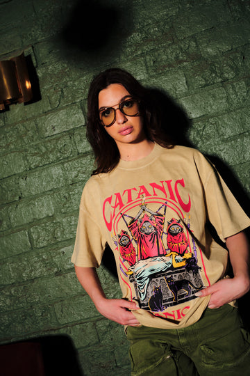 UNISEX Catanic Beige Oversized T-Shirt