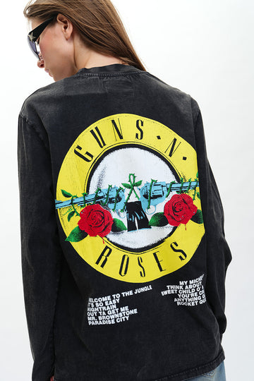 UNISEX Black Guns N Roses Appetite For Destruction Full Sleeves T-shirt