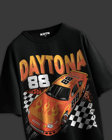 UNISEX DAYTONA BLACK OVERSIZE TEE MUSIC