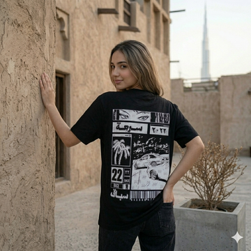 UNISEX Race Black T-shirt سرعه