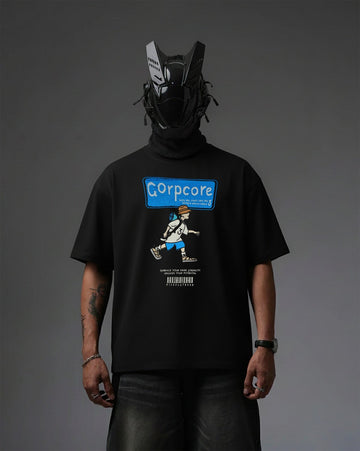 UNISEX Corpcore Embroidery Over-Sized T Shirt STREET ESSENTIALS