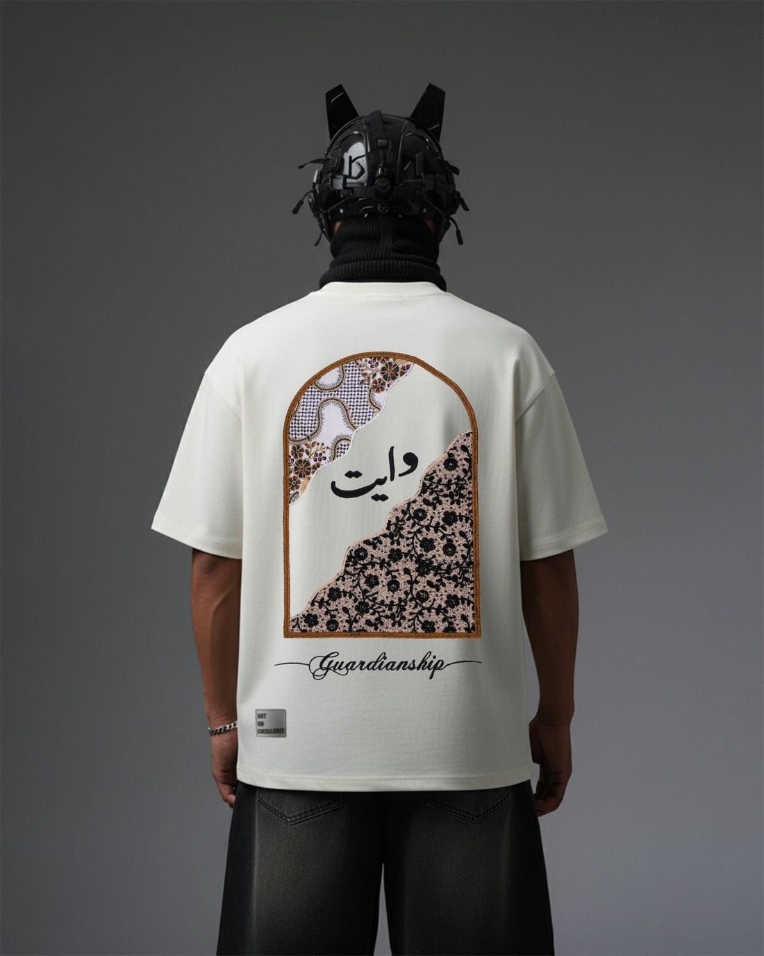 UNISEX Arabic Arch Applique Embroidery Over-Sized T Shirt