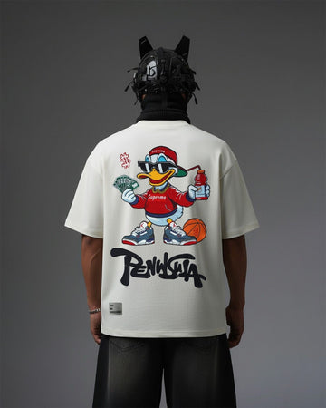 UNISEX Peninsula Duck Embroidery Over-Sized T Shirt STREET ESSENTIALS