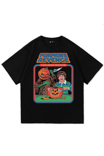 UNISEX Pumpkin Tales Black Oversized T-shirt