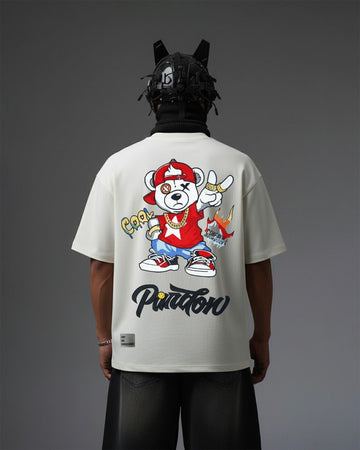 UNISEX Cool Bear Embroidery Over-Sized T Shirt ANIME