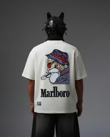 UNISEX Marlboro Man Embroidery Over-Sized T Shirt MUSIC