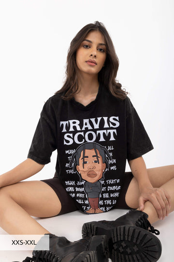 UNISEX Travis Scott Faded Oversized T-shirt