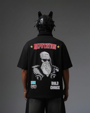 UNISEX Old Man Reputation Embroidery Over-Sized T Shirt STREET ESSENTIALS